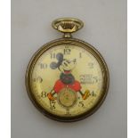 A 1930's Ingersoll epns 'Mickey Mouse' wristwatch (a/f) Condition Report Dial clean, but lacks