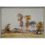 D. Duncan - A rustic scene, watercolour, signed and dated 1820 lower left, 12 x 17 cm Condition