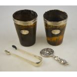 A pair of George III silver sugar tongs,