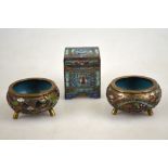A pair of Chinese miniature cloisonne bo