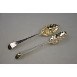 A pair of silver berry spoons of Georgia