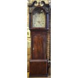 A Victorian inlaid mahogany 8-day longcase clock, the broken swan-neck hood enclosing an oversized