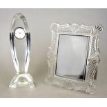 A Waterford Crystal rectangular photograph frame, 20 x 16 cm to/w a John Rocha Waterford Crystal