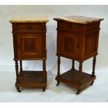 A pair of antique French marble topped o