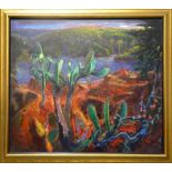 Niel Bally - 'Bushmans Creek', South African landscape, oil on canvas, signed lower right, 110 x 125