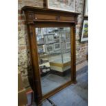 An antique French oak framed overmantel/