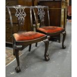 A pair 19th century Chippendale style ea