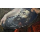 Follower of Rubens - Salome offering the head of St John the Baptist, oil on canvas laid on board,