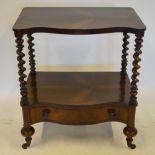 A Victorian rosewood two tier whatnot wi