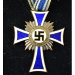 A WWII Third Reich Mothers Cross, blue e
