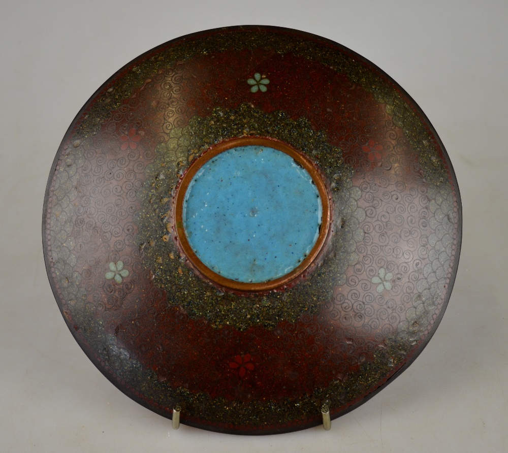 A Japanese cloisonne dish, decorated wit - Image 2 of 2