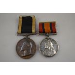 Victorian medal pair to St John Ambulance nurse - Queen's South Africa medal (2nd type ghost dates)