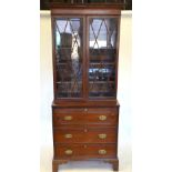 Victorian mahogany secretaire bookcase,