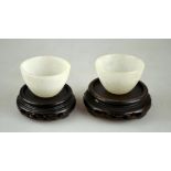 A pair of Chinese mutton-fat jade small