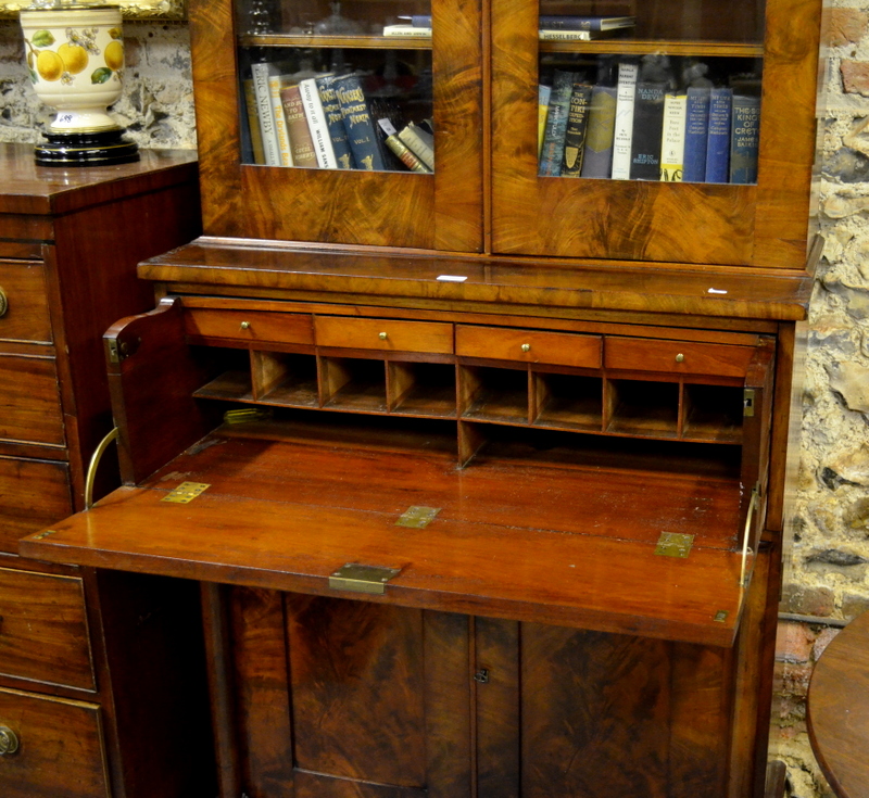 A 19th century flame mahogany secretaire - Image 2 of 3