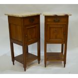 A pair of antique French marble topped o