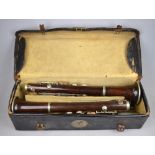 Two burr walnut clarinets with nickel mo