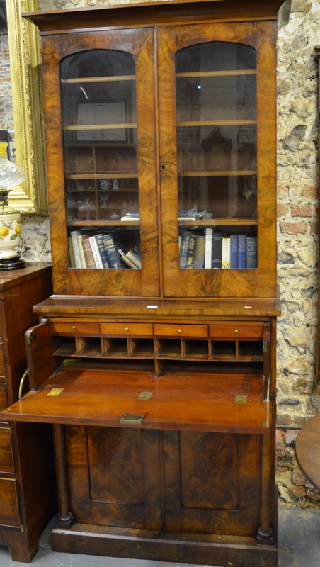 A 19th century flame mahogany secretaire - Image 3 of 3