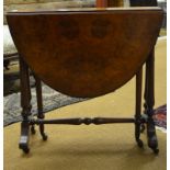 Victorian burr walnut Sutherland table,