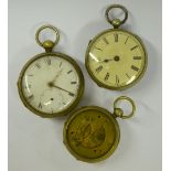 Three Georgian base-metal pocket watches with verge movements - London makers:- Alex Gordon 269