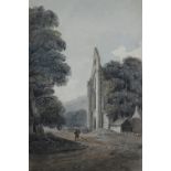 Thomas Hearne (1744-1817) - 'Valle Crucis Abbey, Llangollen', watercolour, 20.5 x 13.