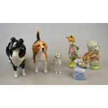 Three Beswick dogs - Dalmation, small no 1793: Sheepdog, large no 1792 and Beagle 'Wendover Billy'