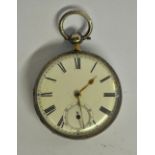 A Victorian silver open-faced pocket watch with key-wind fusee movement no.1014, inscribed 'London',