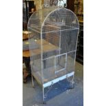 A Victorian domed form orangery bird cage, wire clad with a full width tray drawer,