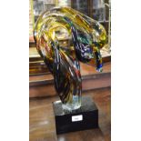 Sergio Costantini, Murano - 'Uprising' -  multi-coloured glass sculpture of abstract form raised