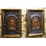 A pair of 19th century carved wood panels,