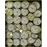 Fifty various pocket watch movements - mostly with enamel dials (all a/f)