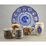 A large collection of Royal memorabilia from Queen Victoria to George VI including Doulton Burslem