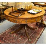 A Victorian mahogany library drum table,