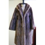 A musquash fur coat with bell-shaped sleeves, 50 cm across chest Condition Report Worn condition