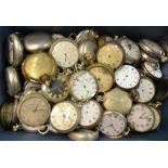 A selection of 62 various base metal pocket watches - all a/f (box)