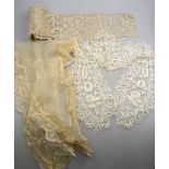 A collection of 18th & 19th century and other fine lace including Flemish bodice trimming,