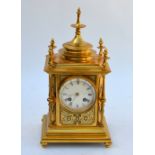 A fine quality 19th century champlevé enamelled ormolu mantel clock, probably by Barbedienne,