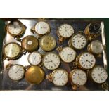 Two gilt metal half-hunter pocket watches and 15 open faced gilt metal pocket watches (17 - all