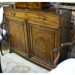 A 19th century mahogany side cabinet having a full width frieze drawer over a pair of fielded