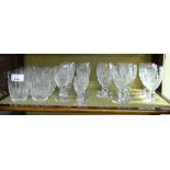 Waterford 'Colleen' pattern drinking glasses comprising eight dessert wine, six port/sherry,