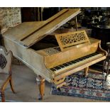 Collard & Collard, a mid 19th century burr walnut boudoir grand piano,