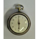 A George III silver pair-case watch with verge movement no.6102 by Stephen Sharprey of London, the