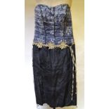 A Diane Von Furstenburg slub silk dress with yellow/blue abstract floral pattern,