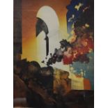 Hugh Buchanan - architectural abstract, aquatint, pencil signed and numbered 20/24, size 44 x 58