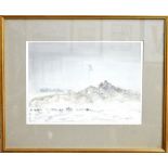 Leslie Worth - A snow landscape with bird, watercolour, signed lower right, 27 x 38 cm,