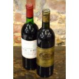 Two bottles of Pauillac Grand Cru Classe:- Chateau Lynch Bages 1976 and Chateau Batailley 1978