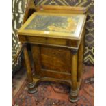 A good quality Victorian burr walnut satinwood inlaid davenport,