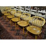 A set of six early Ercol elm and beech hoopback elbow chairs (6)