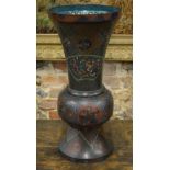 A large Japanese cloisonne Gu shaped vase, 19th century,