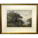 Charles Harrington - Netley, Sussex, a landscape with tall trees, watercolour, signed lower left,